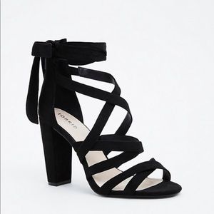 Strappy lace up heel (wide width)
